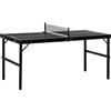 SPORTNOW Tavolo Ping Pong Pieghevole con Maniglia da Trasporto, in Alluminio e Legno, 152x76x72 cm, Nero | Aosom Italy