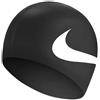 Nike Big Swoosh Silicone Cap Cuffia Piscina Nera Logo Bianco
