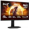 AOC Gaming Monitor 25G4SXU 24.5 pollici, 1920x1080, FHD, 310Hz, Fast IPS Panel, 0.3ms MPRT, USB Hub, Height Adjustment, (HDMI2x 2.0 DP 1x 1.4) Adaptive Sync, HDR400, G-Sync Compatible, Nero