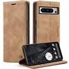 Monweicz Cover Compatibile con Google Pixel 8 Pro, Custodia Portafoglio con Slot per Scheda, Protezione Completa Premium in Pelle PU, Flip Libro Magnetica Google Pixel 8 Pro, Marrone