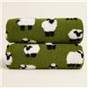BenasciuttiCasa Plaid lana cotta 150x170 cm fondo verde con pecore - Mountain Alpine