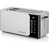 ZEEGMA Tostapane a 4 Fette TOSTEE SMART Tostapane in Acciaio Inox, 6 Livelli, Display a LED Timer, Griglia Portapanini 1500 W, Scongelamento, Riscaldamento e Stop, Vassoio Raccogli Briciole
