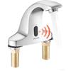VEVOR Rubinetto per Lavabo Senza Contatto, in Acciaio Inossidabile 304, Rubinetto Automatico per Bagno, con Sensore per Acqua Fredda, Rubinetto a Batteria per Uso Commerciale, Colore Argento Cromato