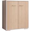 MB Muebles Bonitos, Credenza piccola Lander L2, Stile Moderno, Madia bassa multiuso con 2 ante, Bianco e Sonoma, 60x71x30cm