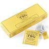 TWG Tea | Smoky Earl Grey | Tè Nero | Bergamotto | 15 Bustine di Tè in Cotone Cucite a Mano | Set Regalo