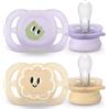 Philips Avent Ultra Start Set 2 Ciucci Ortodontici in Silicone 0-2 Mesi - Lilla/Giallo