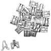 A ABSOPRO Fermo Clip Metallo Argento Tono 20 Pz Per Fissaggio Cavi Auto | Dimensioni: 15,8X14,7X12mm; Larghezza Interna: 9,5mm. Per Sostituzione Clip Usurate. Uso: Pannello, Porta, Cruscotto.