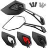 Area1 Coppia di specchietti retrovisori universali per moto, omologati, 2 x filettatura M10 + adattatore sinistro, adatto per esempio GSX-S, GSF, Bandit, SV650, R12 (carbone)