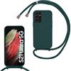 FERLAN Custodia per Samsung Galaxy S21 Ultra Cover con Cordino,Verde | Custodia con Laccio Collana Tracolla Regolabile Sottile Silicone Morbido TPU Bumper Antiurto AntiGraffio Protettiva Case