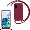 FERLAN Custodia per Samsung Galaxy S20 Cover con Cordino,Rosso | Custodia con Laccio Collana Tracolla Regolabile Sottile Silicone Morbido TPU Bumper Antiurto AntiGraffio Protettiva Case