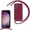 FERLAN Custodia per Samsung Galaxy S23 Cover con Cordino,Rosso | Custodia con Laccio Collana Tracolla Regolabile Sottile Silicone Morbido TPU Bumper Antiurto AntiGraffio Protettiva Case