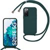 FERLAN Custodia per Samsung Galaxy S20 FE Cover con Cordino,Verde | Custodia con Laccio Collana Tracolla Regolabile Sottile Silicone Morbido TPU Bumper Antiurto AntiGraffio Protettiva Case