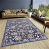 Hanse Home Caracci - Tappeto orientale, classico, a trama fitta con ornamenti e motivi floreali, morbido pelo corto, per camera da letto, sala da pranzo, soggiorno, corridoio, cucina, blu, 120 x 170