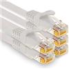 1aTTack.de - 5 cavi di rete Cat7 da 1,5 m, Cat.7 Ethernet, cavo patch Lan & Cat 7 per la massima velocità Internet e collega tutti i dispositivi con presa RJ 45 bianco