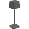 Zafferano, Lampada Ofelia, Lampada da Tavolo Ricaricabile e Senza Fili con Controllo Touch, Utilizzabile anche come Lampada da Esterni, Dimmer, 2700-3000 K, Altezza 29 cm, Colore Grigio Scuro
