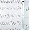 Spirella, Tenda da doccia in plastica PEVA impermeabile, design elegante, facile da pulire, ideale per il bagno, dimensioni 180 x 200 cm, colore bianco e argento, 180 x 200 cm