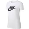 Nike W Nsw Tee Essntl Icon Futura, T-shirt Donna, Bianco (White/Black), M