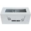 MA MAISON Scatola Porta Tè 8x16h cm con 2 Scomparti - Organizer per Bustine di Tè e Tisane, Arredo per la Cucina, Bar, Ufficio - Colore Bianco e Coperchio in Vetro con Scritte
