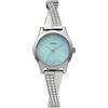 Timex TW2Y39400 Main Street, Orologio da donna da 25 mm, con cinturino elastico in acciaio inox argentato, quadrante blu e cassa argentata