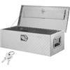 VEVOR Cassetta degli attrezzi per pianale di camion in alluminio, cassetta degli attrezzi con maniglia laterale e chiavi di bloccaggio, camper, rimorchio, 76,2x33x24,4 cm, argento