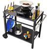 VEVOR Carrello da Pranzo per BBQ da Esterno con Doppio Ripiano, Tavolo Mobile Preparazione degli Alimenti per Barbecue, Piano Multifunzionale in Ferro Pieghevole, Carrelli da Esterno 1000x640x835mm