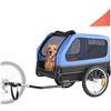 VEVOR Rimorchio per Bici per Cani, Supporta Fino a 40 kg, Carrello Portabici, Telaio Pieghevole con Ruota a Sgancio Rapido, Attacco Universale per Bicicletta, Riflettore, Bandiera Guinzaglio Interno