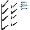 VEVOR Supporto da Parete per Tavola da Surf, Supporto Orizzontale in Legno a 4 Livelli per Riporre ed Esporre, Organizzatore in Metallo Regolabile in Altezza con Spugna per Kiteboard, Shortboard, Sci