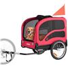 VEVOR Rimorchio per Bici per Cani, Supporta Fino a 45 kg, Carrello Portabici, Telaio Pieghevole con Ruota a Sgancio Rapido, Attacco Universale per Bicicletta, Riflettore, Bandiera Guinzaglio Interno