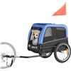 VEVOR Rimorchio per Bici per Cani, Supporta Fino a 30 kg, Carrello Portabici, Telaio Pieghevole con Ruota a Sgancio Rapido, Attacco Universale per Bicicletta, Riflettore, Bandiera Guinzaglio Interno