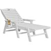 VEVOR Sedia a Sdraio da Giardino Pieghevole Reclinabile Capacità di Carico max. 181 kg, Poltrona a Sdraio da Piscina da Esterno in HDPE con Schienale Portabicchieri Seggiola da Spiaggia, Bianco