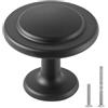 VEVOR Pomelli per Mobili, 30 Pezzi, Maniglie per Cassetti e Porte in Lega di Zinco, Pomelli Solidi a Forma di Fungo, Ferramenta per Armadietti con Viti per Bagno e Cucina, 31 mm Colore Nero
