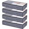 VEVOR Contenitore Sottoletto con Coperchi Trasparenti, 996 x 500 x 180 mm, Organizzatore Portaoggetti Sottoletto, Contenitori per Vestiti, Scarpe, Coperte, Confezione da 4, 90 Litri a Basso Profilo