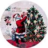 ARPIMEX Piatto Decorativo con Babbo Natale D 33 Cm Metallo Multicolor