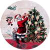 ARPIMEX Piatto Decorativo con Babbo Natale D 28 Cm Metallo Multicolor