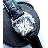 JARAGAR Orologio Uomo Automatico Acciaio Bianco Nero Jaragar modello Santos a vista