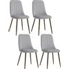 HOMCOM Sedie da Cucina Imbottite, Set 4 Pezzi in Poliestere e Acciaio, 47x55x86 cm, Grigio|Aosom