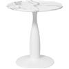 HOMCOM Tavolo da pranzo rotondo in acciaio verniciato a polvere, in MDF con melamina, con piedini antiscivolo, 70 x 74 cm, Bianco | Aosom Italy