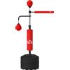HOMCOM Sacco Boxe da Terra 4 in 1 con 2 Speedball, Barra Girevole e Sacco, Altezza Regolabile da 160-230cm, Rosso | Aosom Italy