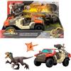 Jurassic World Mattel jurassic world la rinascita - camion lancia e combatti, set con veicolo, personaggio martin krebs e velociraptor