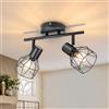 Dehobo Faretti LED Soffitto Orientabili E14, Faretto Interno Nero 2 Luci
