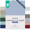 Dreamzie Lenzuolo con Angoli Matrimoniale 160x200 cm - Angoli da 35 cm per Materassi Spessi - 100% Microfibra - Blu, Certificato senza Prodotti Chimici (Oeko-TEX)