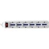 Brennenstuhl 1155409 Multipresa, Serie Eco-Line, 6 Prese Italiane 10/16A+Schuko, Interruttore Luminoso, Colore Bianco, 5 X 9 X 39 Cm