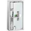 BAKAJI Armadietto Armadio Porta Medicinali Acciaio Inox Vetro Satinato 65,5x36x17 cm