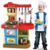 BAKAJI Cucina Giocattolo Bambini Fornello Luci Suoni 30 Accessori Gioco 52x26x72cm