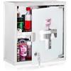 BAKAJI Armadietto Armadio Porta Medicinali Acciaio Inox Vetro Satinato 30x30x12 cm
