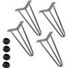 BAKAJI 4x Gambe Piedi Tavolo Tavolino Mobili Sgabello 36cm Metallo Design Moderno Grigi