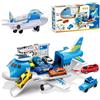 BAKAJI Playset Aereo Garage Giocattolo Bambini Aeroplano Apribile con 2 Macchinine