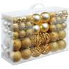 BAKAJI Confezione 100 x Palline Natale Colore ORO Diametro 3/4/6 cm Addobbi Natalizi
