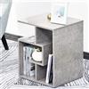 BAKAJI Libreria Tavolino Divano Design Moderno 4 Ripiani 45x40x55 Casa Ufficio Grigio