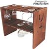 BAKAJI Cantinetta Porta Bicchieri Reggibicchieri In Legno Scuro 45 x 25 x 37 cm